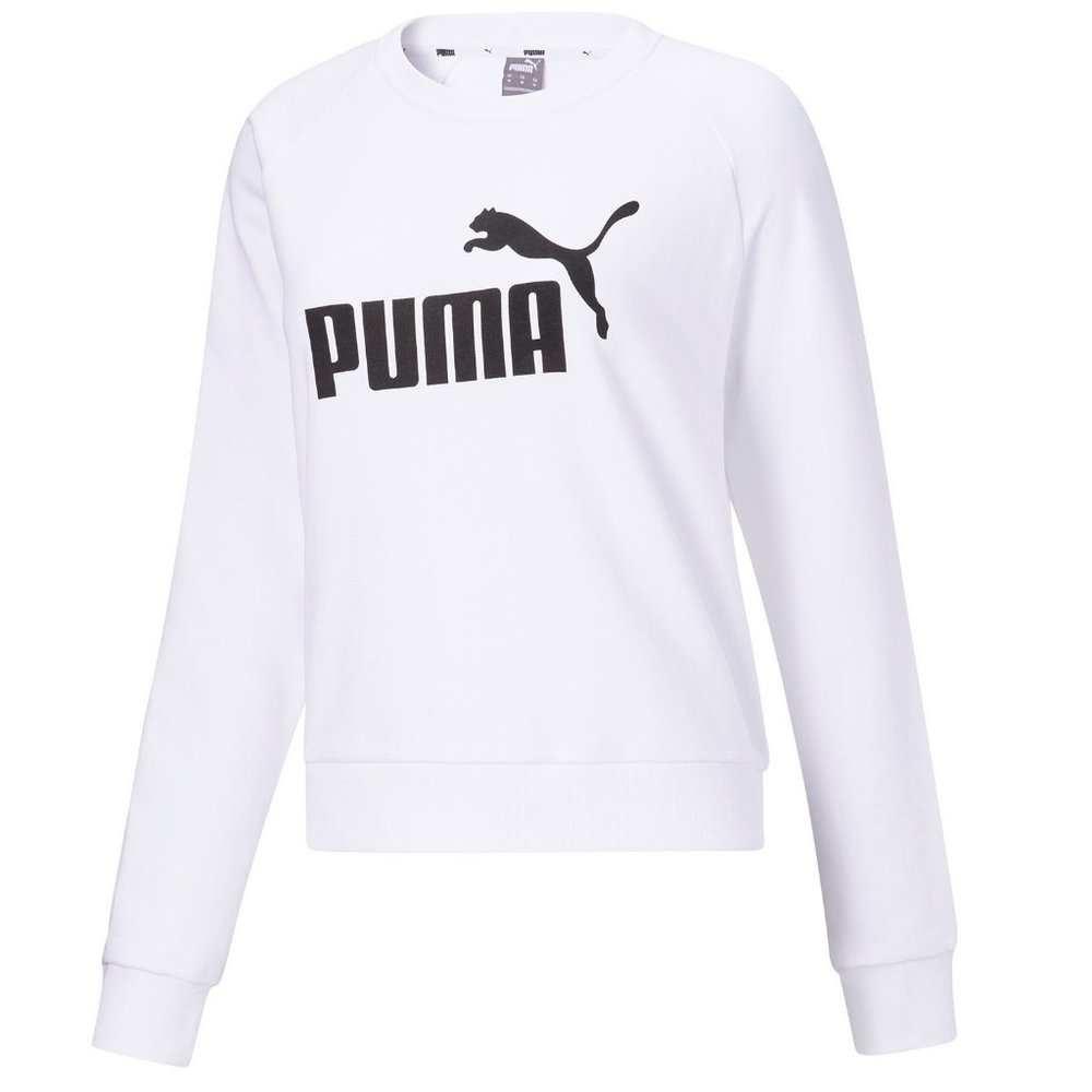 PUMA Women Logo Active Sweatshirt--White - Picture 1 of 3